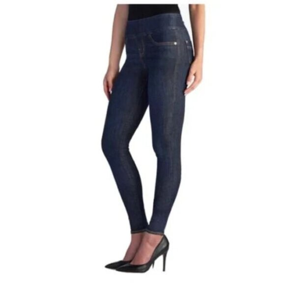 ROCK & REPUBLIC Fever Slimming Denim RX Pull on Jeans Dark Wash 8 Stretch Skinny - Picture 1 of 14
